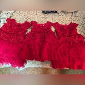Set of 3 red Christmas dresses